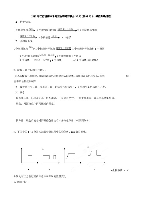 江苏省栟茶中学2013届高三生物考前赢分30天第07天