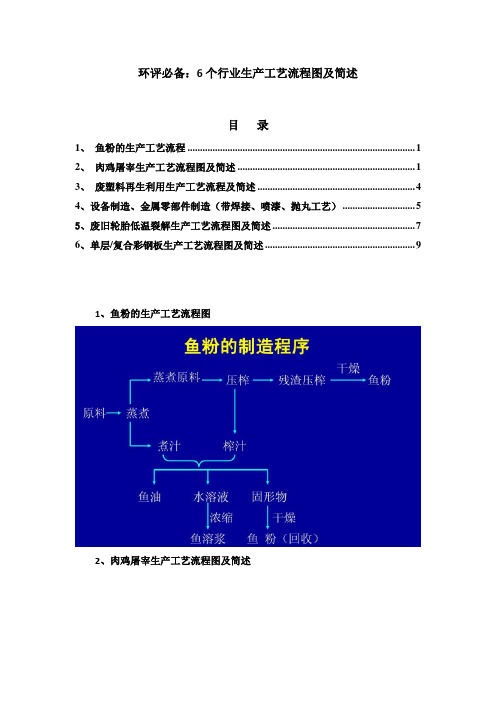 环评必备：6个行业生产工艺流程图及简述