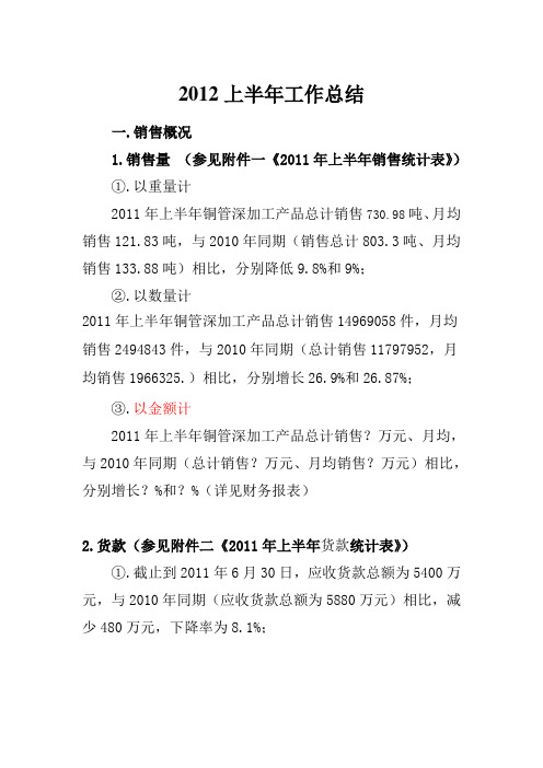 2012上半年工作总结