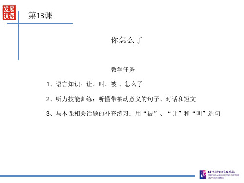 第十三课你怎么了 《发展汉语》(第二版)听力课课件