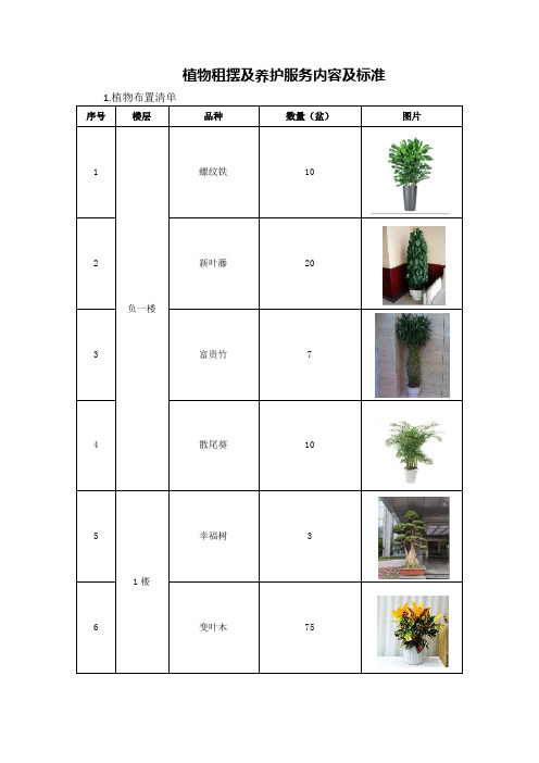 植物租摆及养护服务内容及标准