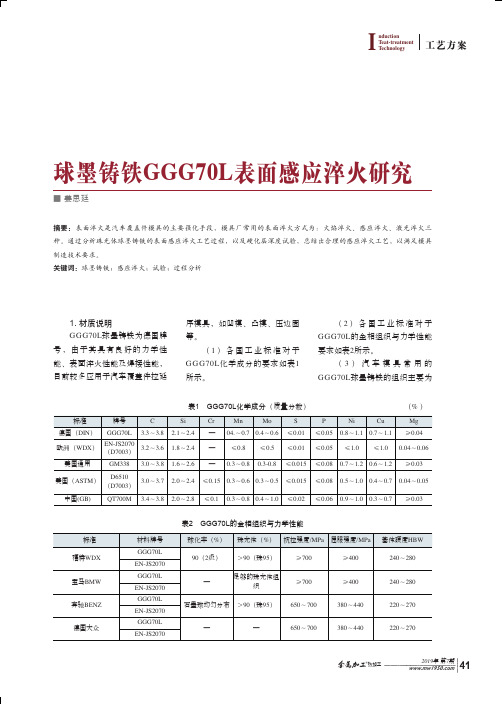 球墨铸铁GGG70L表面感应淬火研究