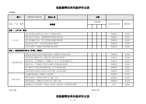 危险源辨识和风险评价记录