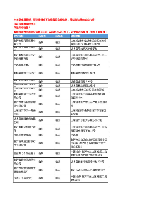 2020新版山东临沂帽子企业公司名录名单黄页联系方式大全50家