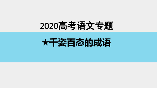 高考：近义成语辨析