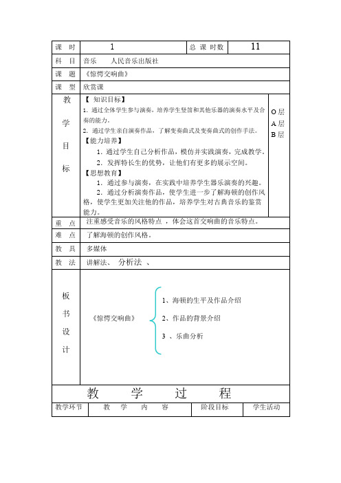 《惊愕交响曲》教案