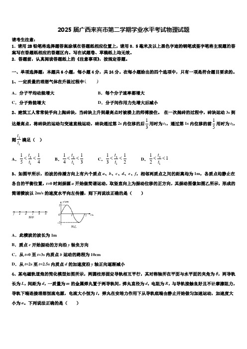 2025届广西来宾市第二学期学业水平考试物理试题