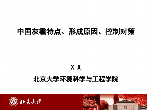 中国灰霾的特征、成因及其控制对策讲义