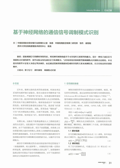 基于神经网络的通信信号调制模式识别