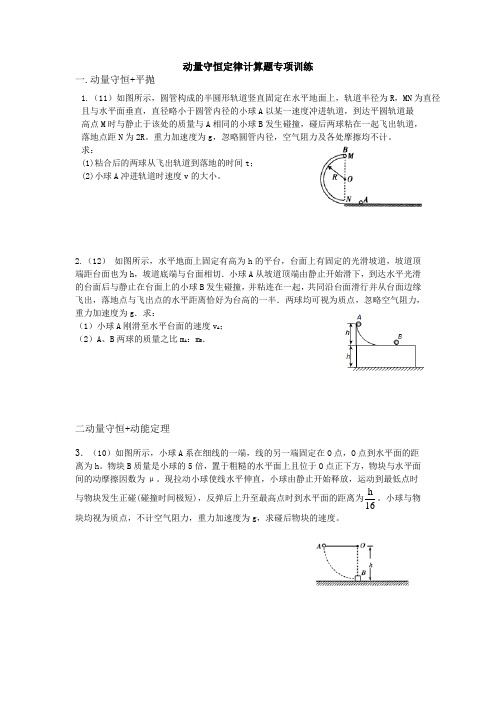 10.动量守恒专题训练