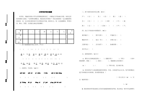 小学升初中语文试题及答案