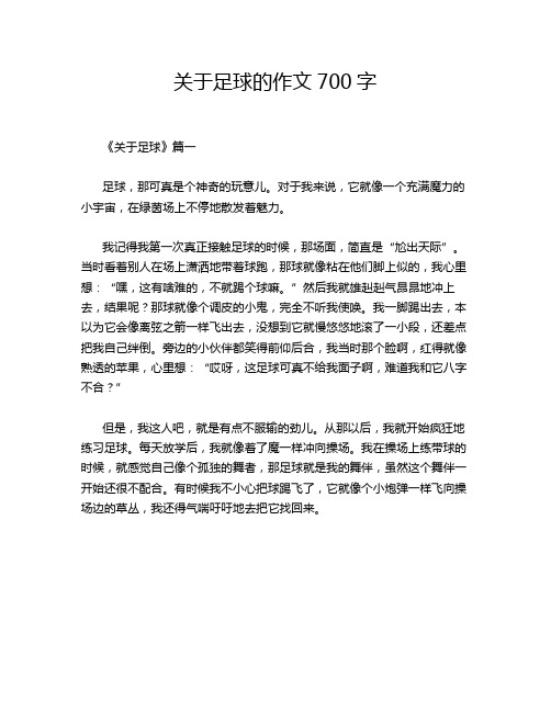 关于足球的作文700字