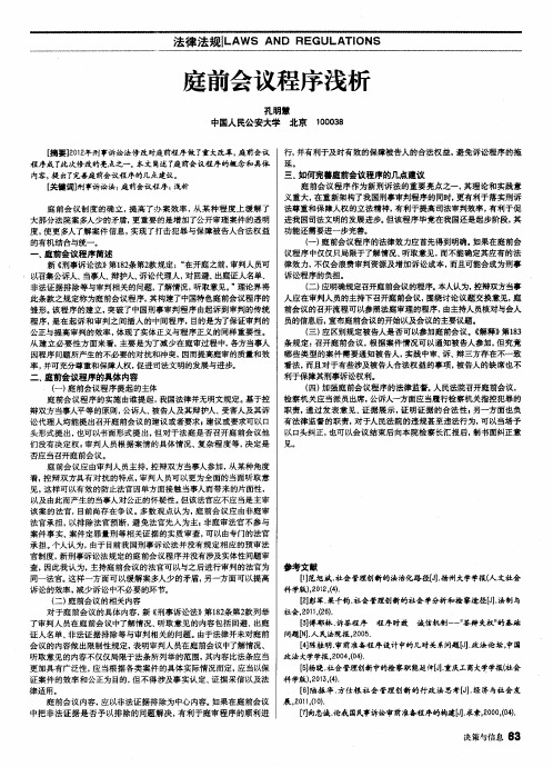 庭前会议程序浅析