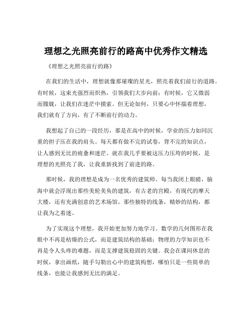 理想之光照亮前行的路高中优秀作文精选