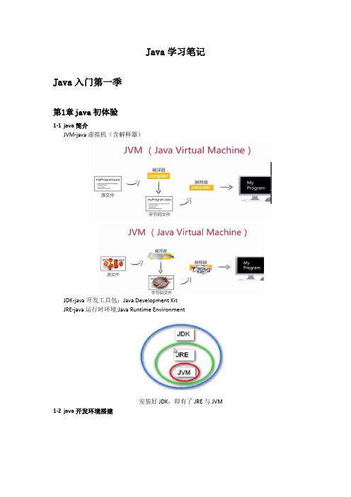 java学习笔记-第一季