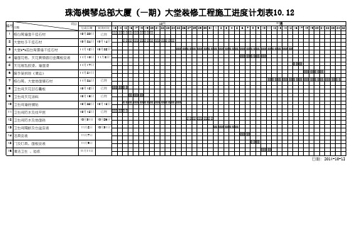 一层大堂装饰进度计划