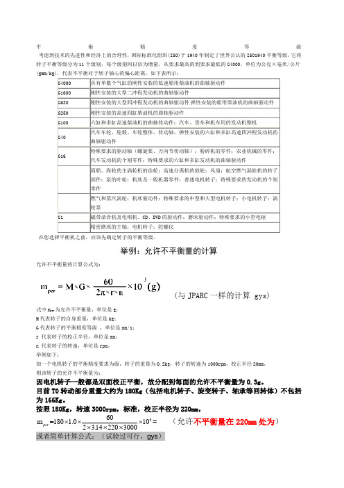 转子动平衡标准