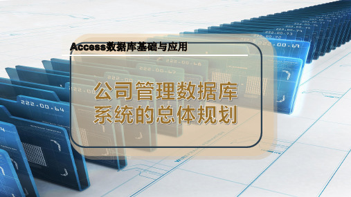 公司管理数据库系统的总体规划