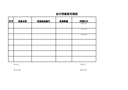 会计档案移交清册