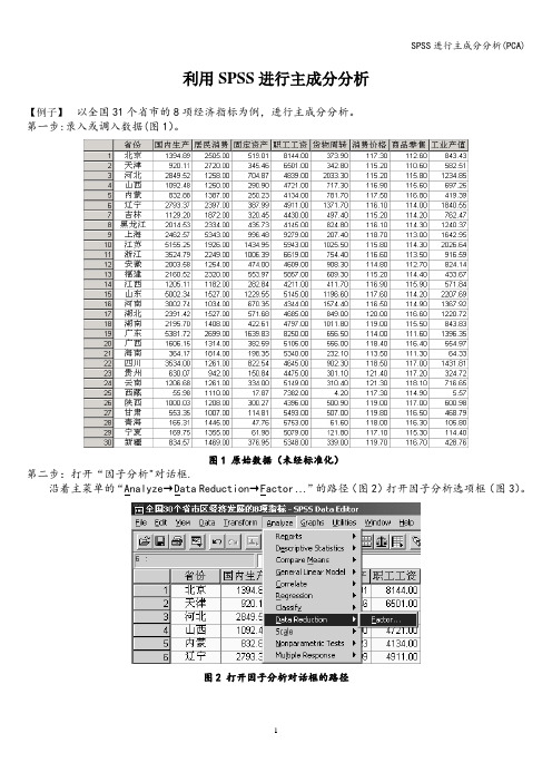 SPSS进行主成分分析(PCA)