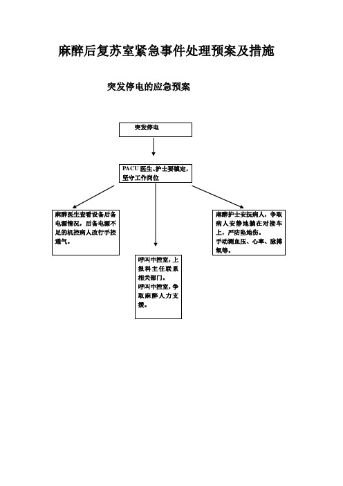 麻醉后复苏室紧急事件处理预案及措施