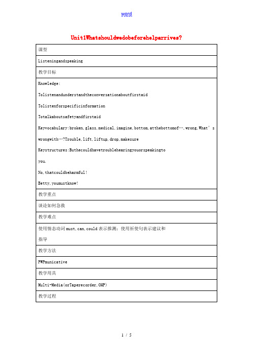 八年级英语上册《Module 12 Unit 1 What should we do before 