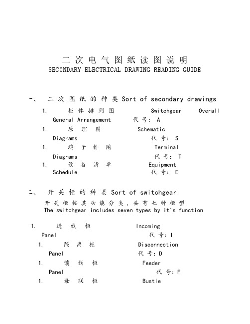 (仅供参考)ABB二次电气图纸读图说明