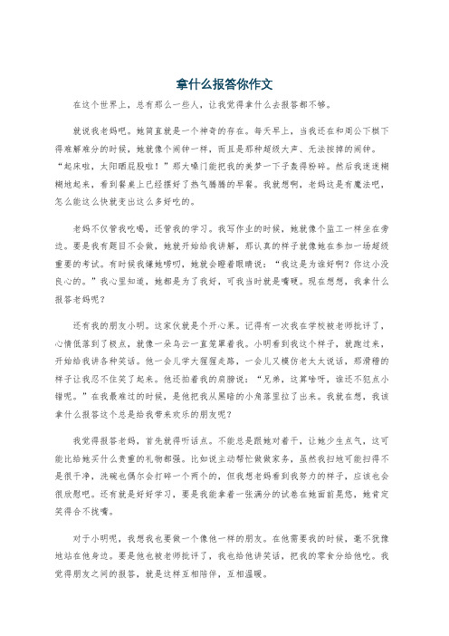 拿什么报答你作文