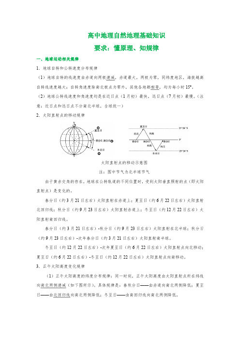 【高考地理】明原理、知规律—考前最需掌握的自然地理核心知识!