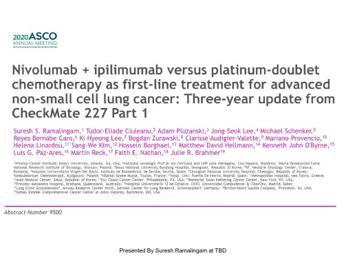 【2020年ASCO幻灯 肺癌】Nivolumab ipilimumabversusplatinum