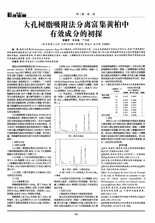 大孔树脂吸附法分离富集黄柏中有效成分的初探