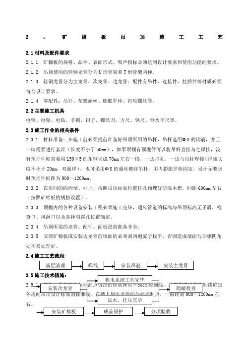 矿棉板吊顶施工工艺