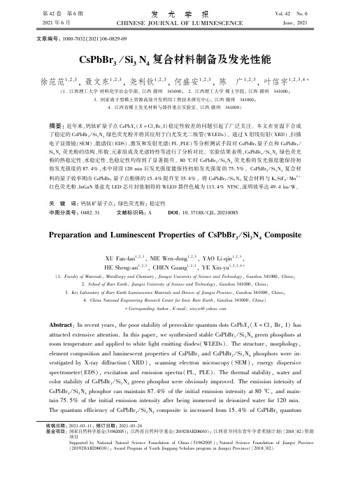 CsPbBr_(3)Si_(3)N_(4)复合材料制备及发光性能