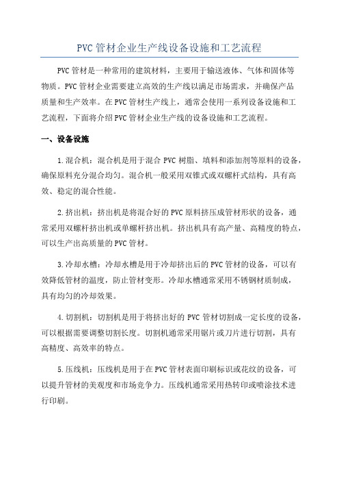 PVC管材企业生产线设备设施和工艺流程