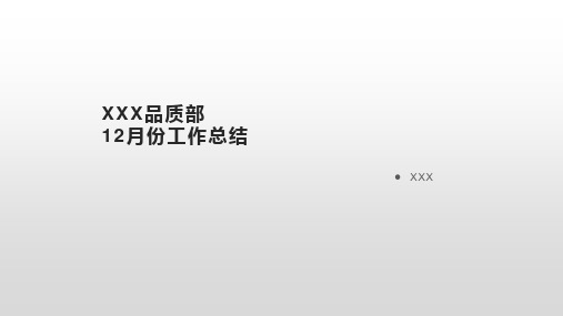 质量品质月汇报PPT模板