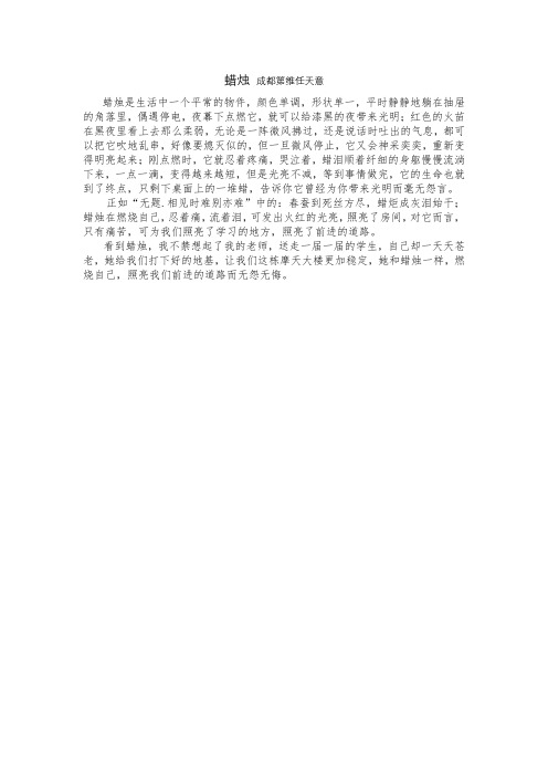 蜡烛_以物喻人 成都第维任天意
