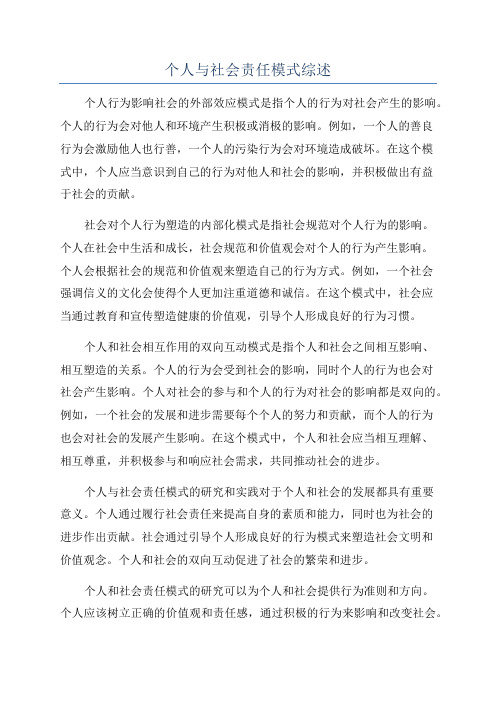 个人与社会责任模式综述