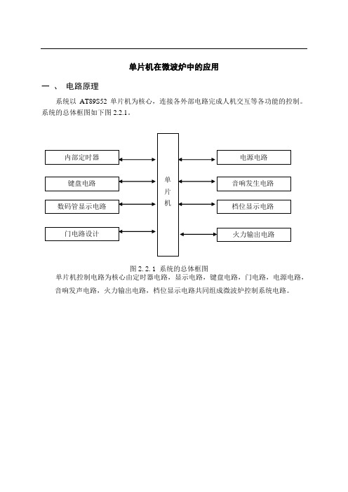 51单片机的微波炉控制系统