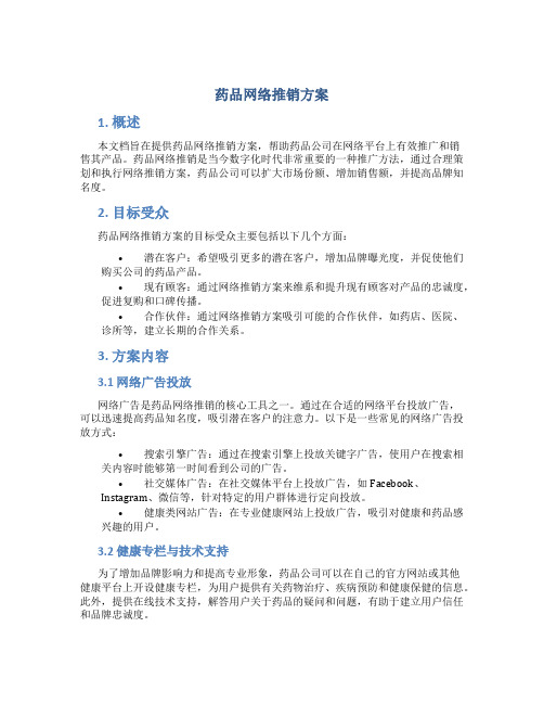 药品网络推销方案