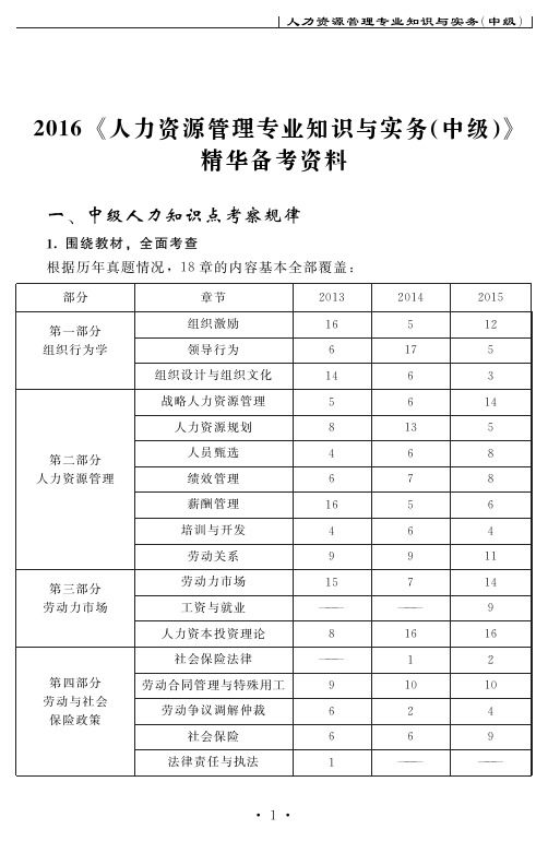 中级经济师人力资源讲义 