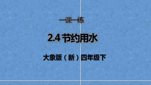 大象版(新)四年级下册科学2.4节约用水一课一练(课件件ppt+14)