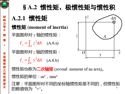 附录A2-讲义惯性矩、极惯性矩与惯性积