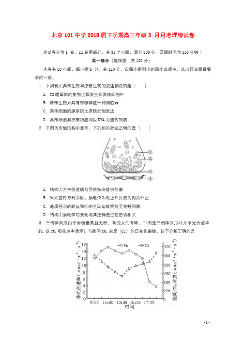 北京市101中学2018届高三理综3月月考试题20180612022