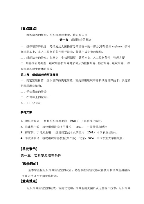 植物组织培养教案