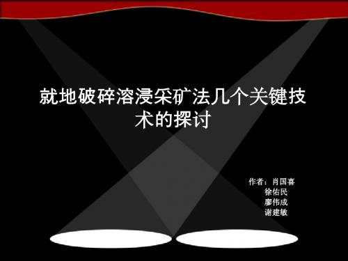 就地破碎溶浸采矿法的几个关键技术的探讨