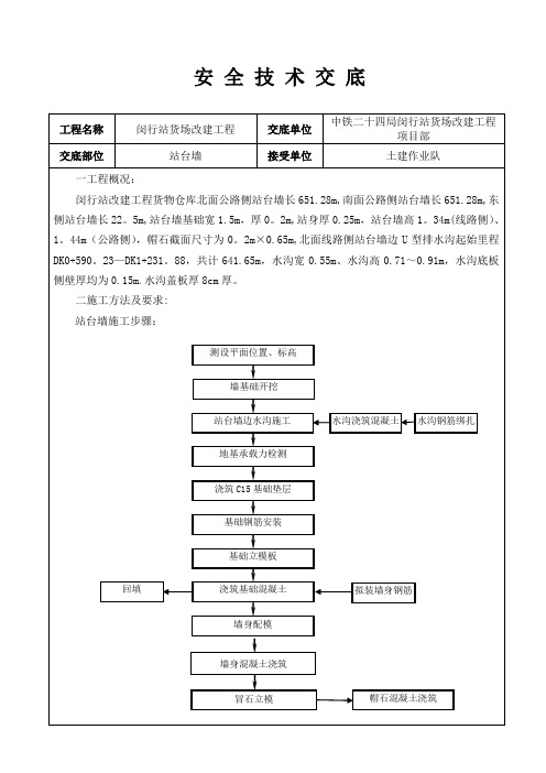 站台墙施工安全技术交底