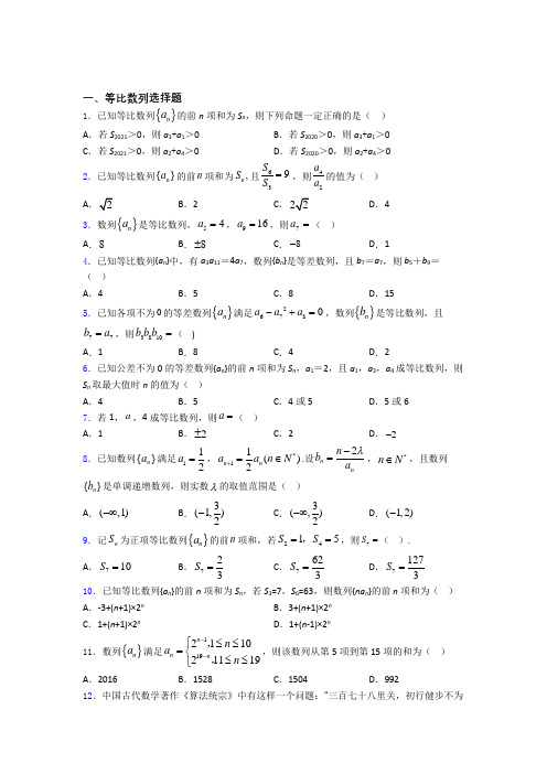 等比数列专题(有答案)doc