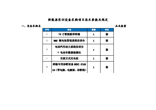 新能源实训设备采购项目技术参数及要求及途径探究