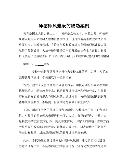 师德师风建设的成功案例