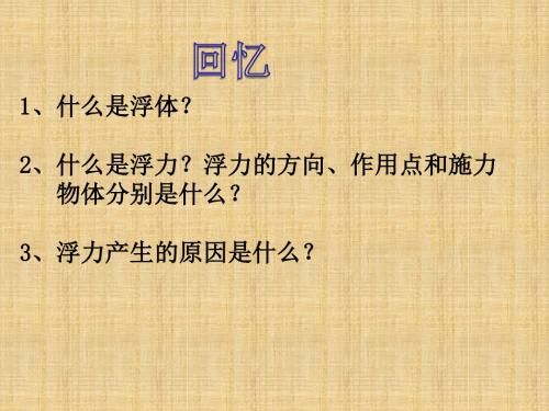 2015秋华师大版科学八上3.3《阿基米德原理》ppt课件